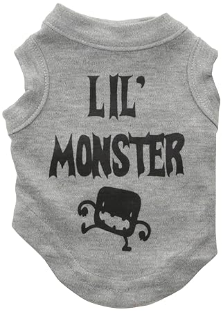 Mirage Pet Products Lil Monster Screen Print Shirts Grey XS (8)