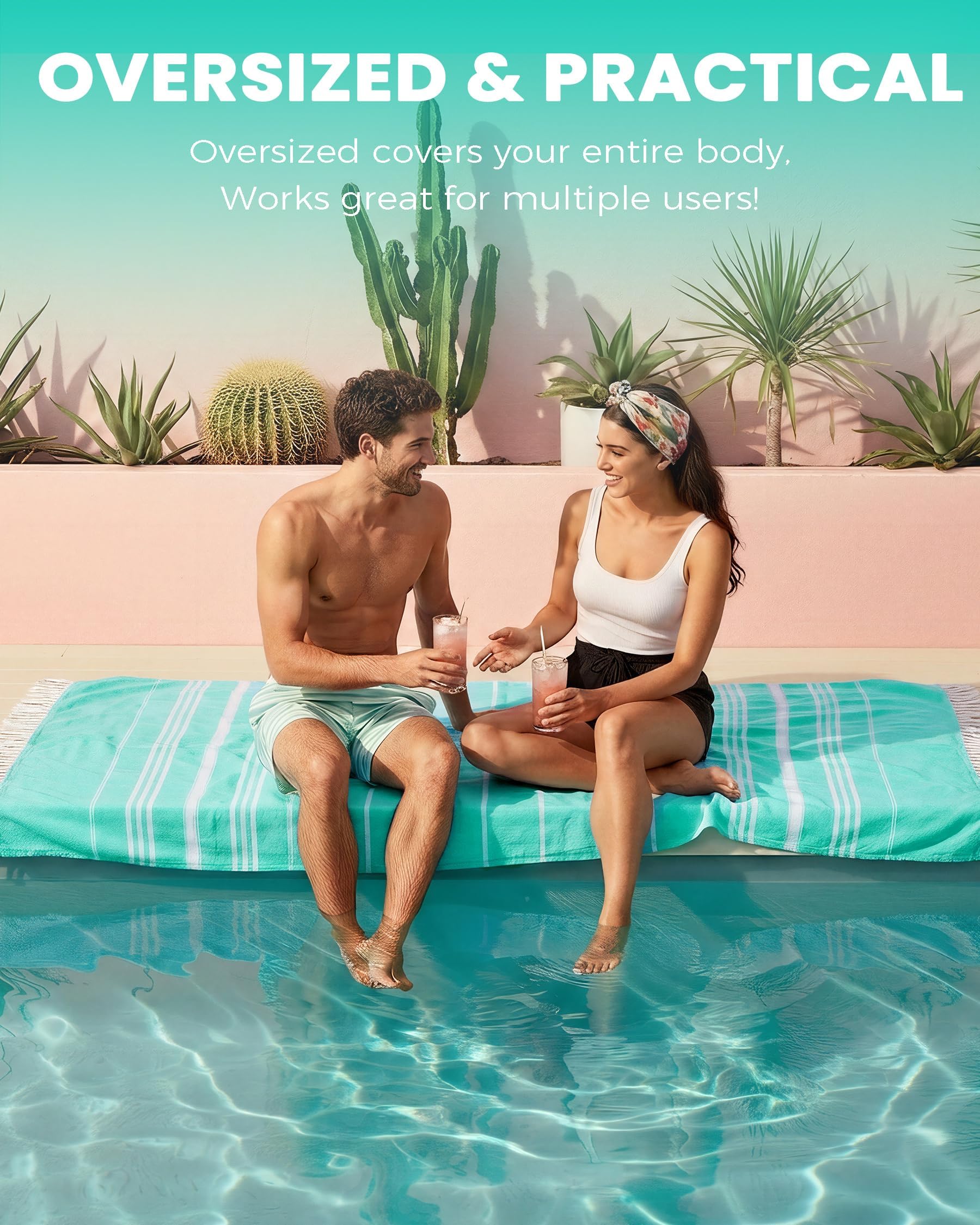 Türkische Strandtücher aus Baumwolle, schnell trocknend, sandfrei, weich, saugfähig, für Erwachsene, übergroßes Bad, Pool, Schwimmen, lang, breit, gestreift, Handtuch, Sound, Wolke, Leinen, sandfrei,