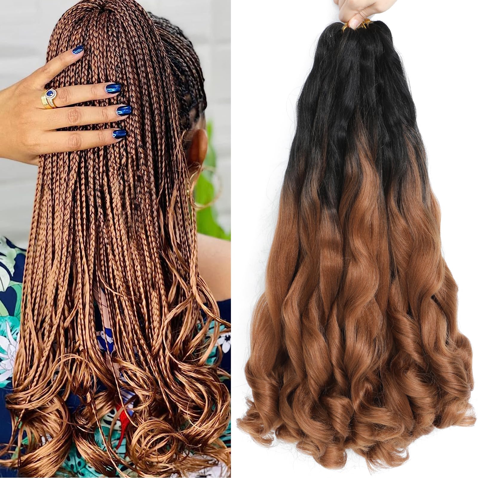 8 Packs Curly Braiding Hair 14 Inch Pre Stretched Curly Braiding Hair Crochet Braiding Hair T30# 14 Inch, 14 Inch (Pack of 8)