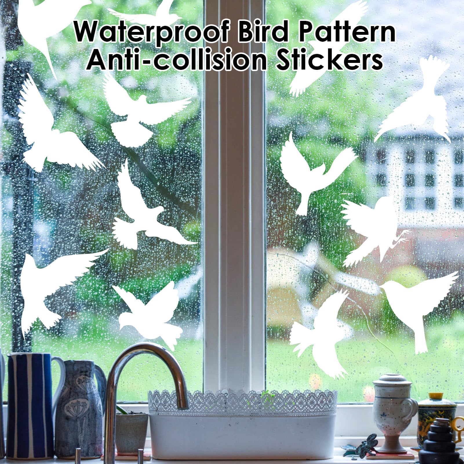 Autocollants Anti-Collision Oiseaux – 16 Stickers Réutilisables Électrostatiques, Motifs d’Oiseaux Variés, Grands Formats Translucides pour Fenêtres et Portes Vitrées Intérieures & Extérieures