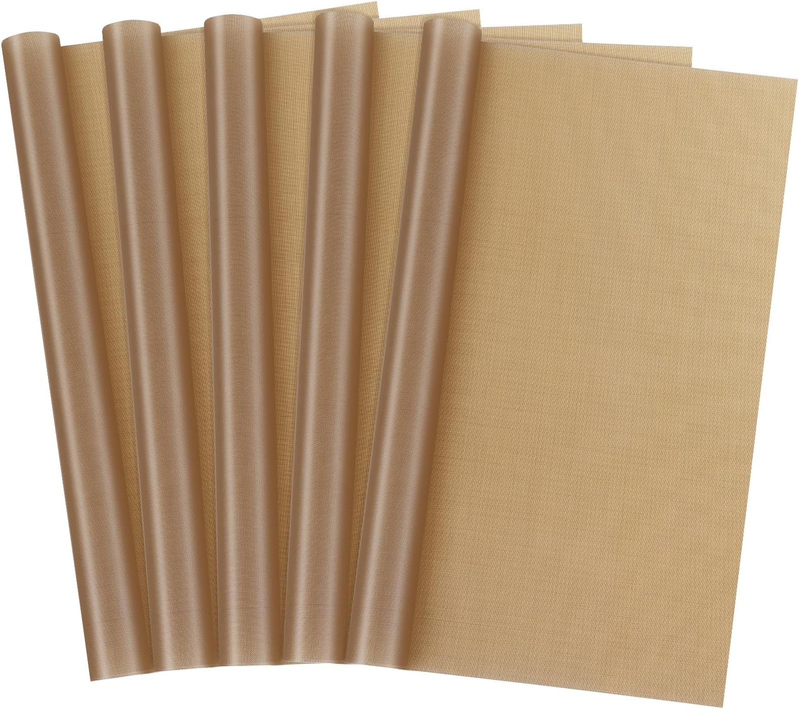 5 Pack Teflon Sheet for Heat Press, Large Size Heat Transfer Press Cover Paper Heat Resistant Transfer Protector Mats for Cricut Iron HTV Vinyl, Sublimation, Baking and Craft