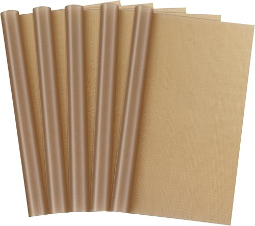 Selizo Paquete de 5 láminas de teflón para prensa de calor, papel protector de transferencia de calor de gran tamaño resistente al calor para Cricut