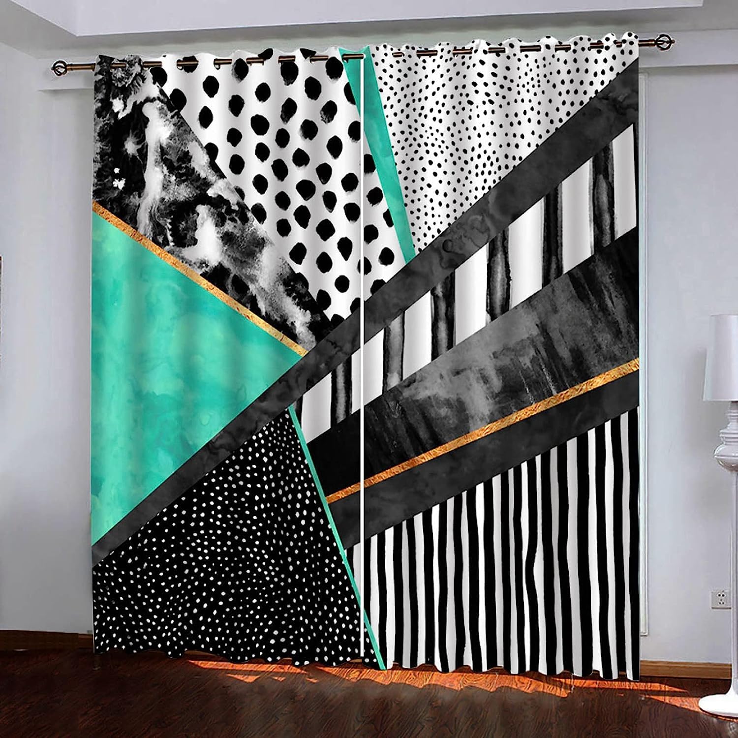 Rideaux à oeillets géométriques pour sublimer une chambre moderne