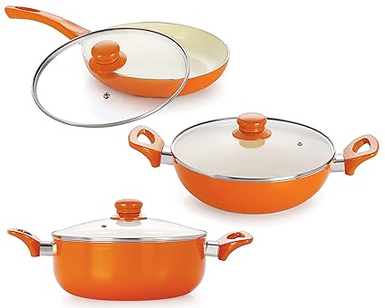 Nirlon Ceramic Non-Stick Induction Compatible Cookware Combo Gift Set