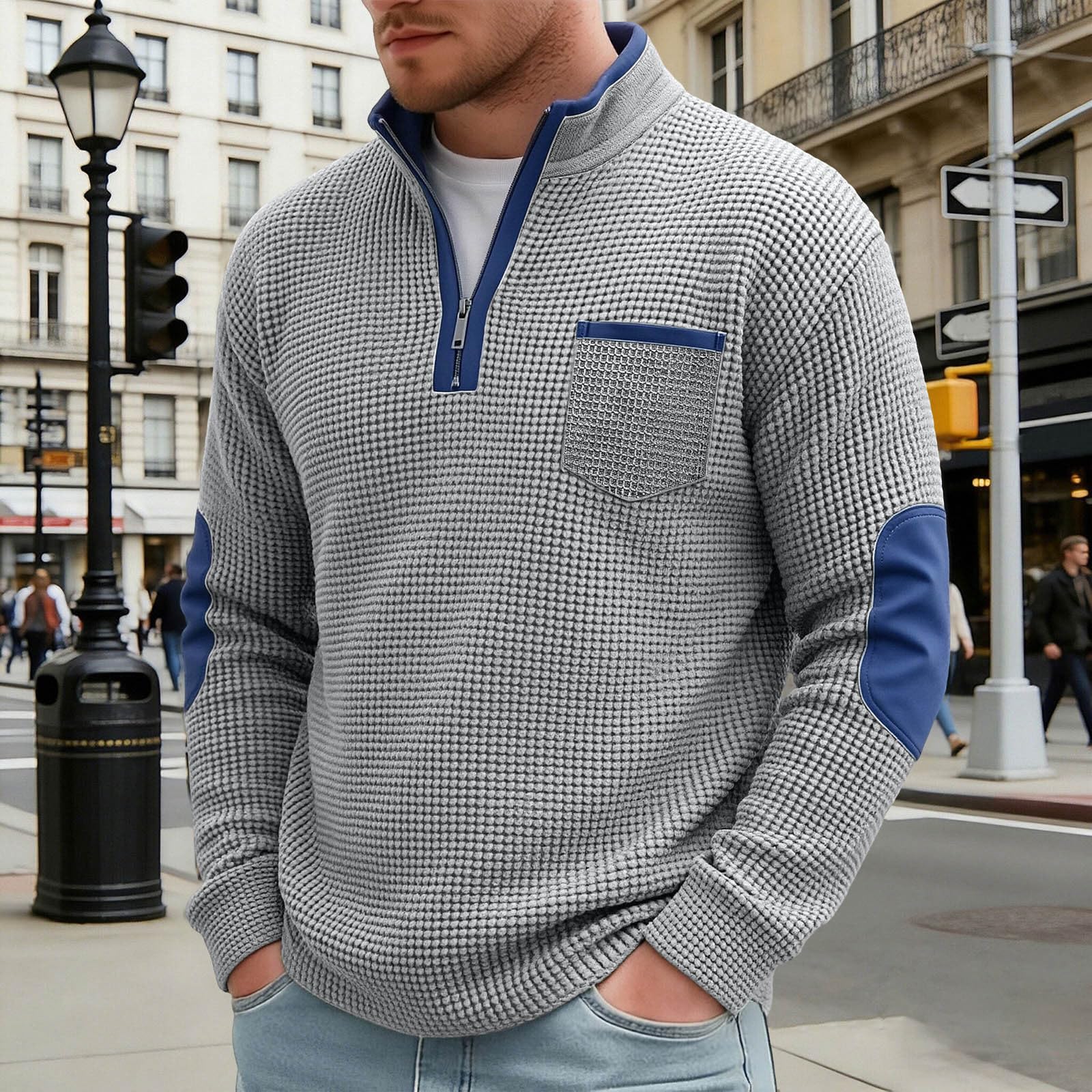 Felpa Uomo con Zip Tinta Unita Felpe con Tasche Slim Fit Comodo e Casual | Stile Casual Versatile, Taglio Comodo e Girocollo Pulito, Facile da Abbinare con Jeans, Pantaloni o una Giacca Leggera