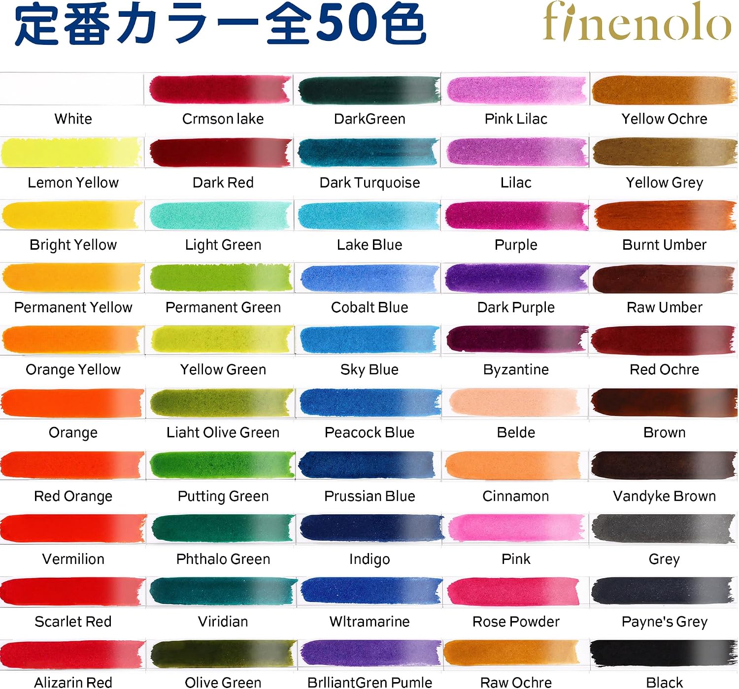 набор красок finenolo Solid watercolor из 50 цветов, прозрачная акварельная краска для начинающих и профессионалов, книжка-раскраска для рисования эскизов, портативная, удобная для девочек-студенток, лучший подарок, водяная кисть и тонкая кисточка из 6 шт., фото 3