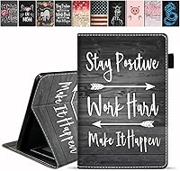 Vista 22 de Funda para tablet Kindle Fire 7 (7 pulgadas, 12ª generación, versión 2022), funda delgada de piel sintética con ranura para tarjetas y soporte