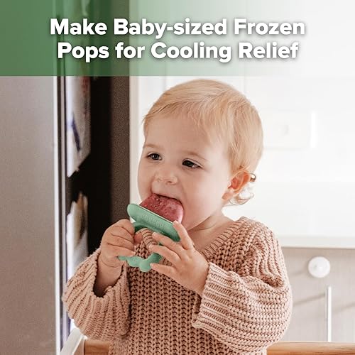 Miniatura 2 de Haakaa Chilly Monster Moldes de paletas de leche materna, moldes de silicona para aliviar la dentición del bebé, sin BPA, máquina de paletas para