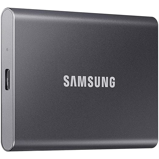 SAMSUNG T7 MU-PC500T - SSD - crittografato - 500 GB - esterno (portatile) - USB 3.2 Gen 2 (USB-C connettore) - 256 bit AES - Titan Gray