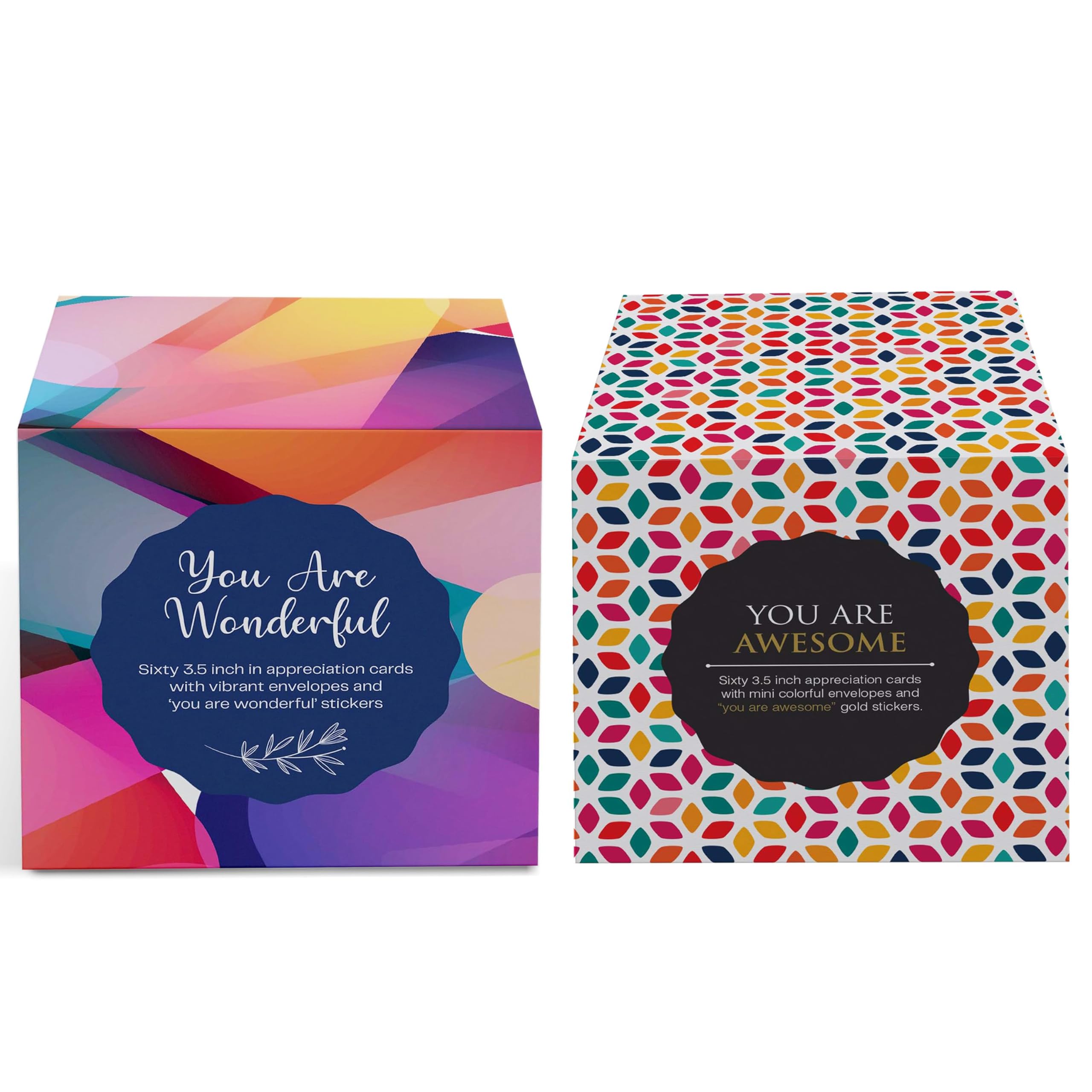 Dessie You Are Wonderful & Awesome Cards Bundle – 120 Unique Mini Encouragement Cards with Inspirational Messages. Employee & Teacher Appreciation Gifts in Bulk with Colorful Envelopes & Seals.