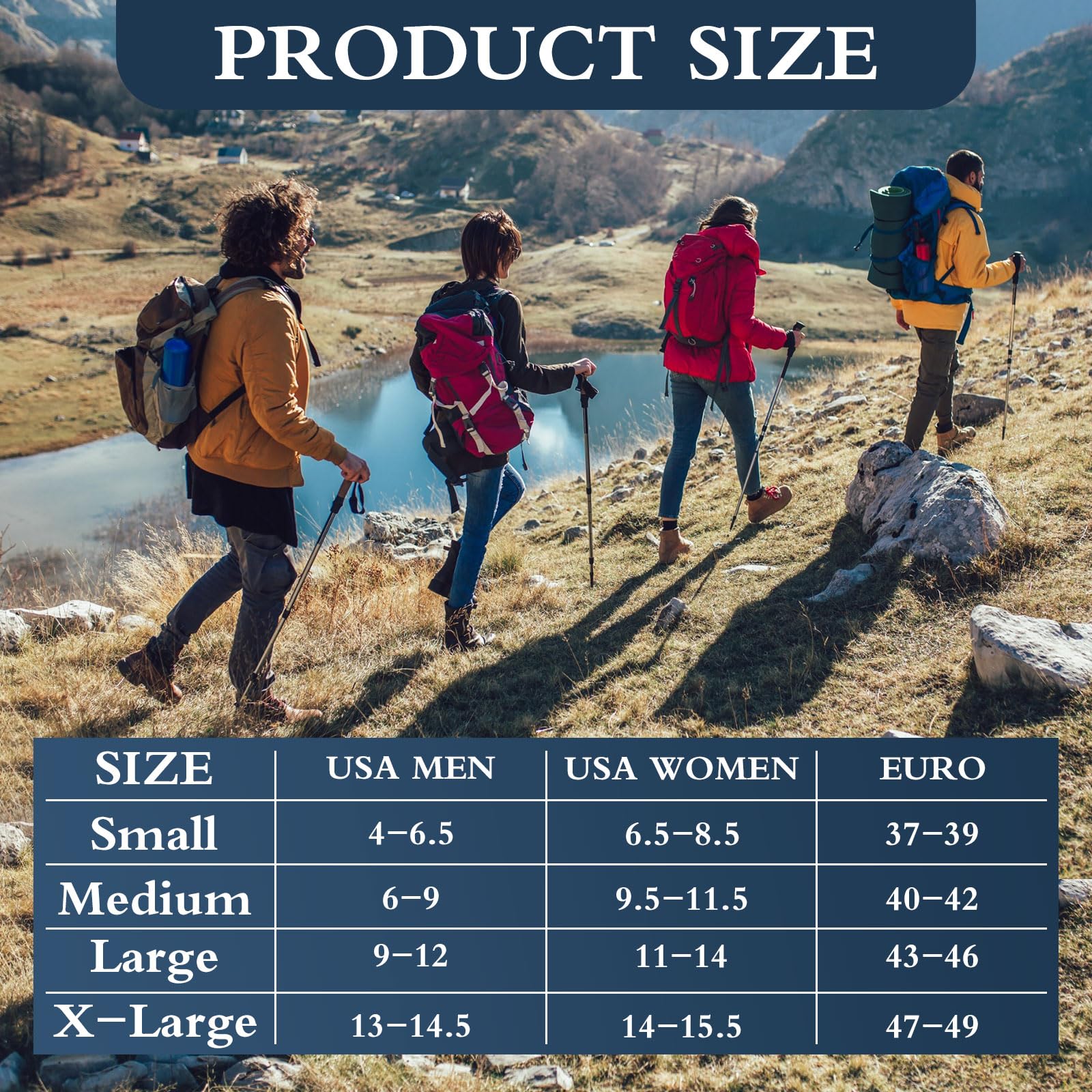 Jiuguva 4 Paar wasserdichte Socken, Unisex, wasserdicht, atmungsaktiv, Outdoor, Wandern, Waten, Angeln, Socken für Männer und Frauen