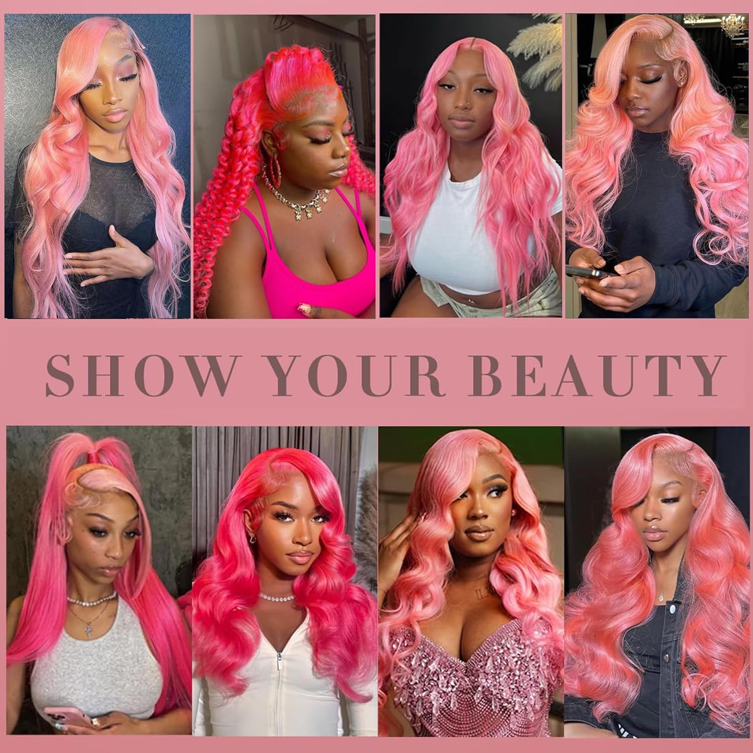 Body Wave Lace Front Wigs Human Hair 13x6 HD Lace Front Wig Human Hair 200% Density Pre Plucked Body Wave Wig Human Hair with Baby Hairs. (Pink Lace Wig Body, 24 Inch)