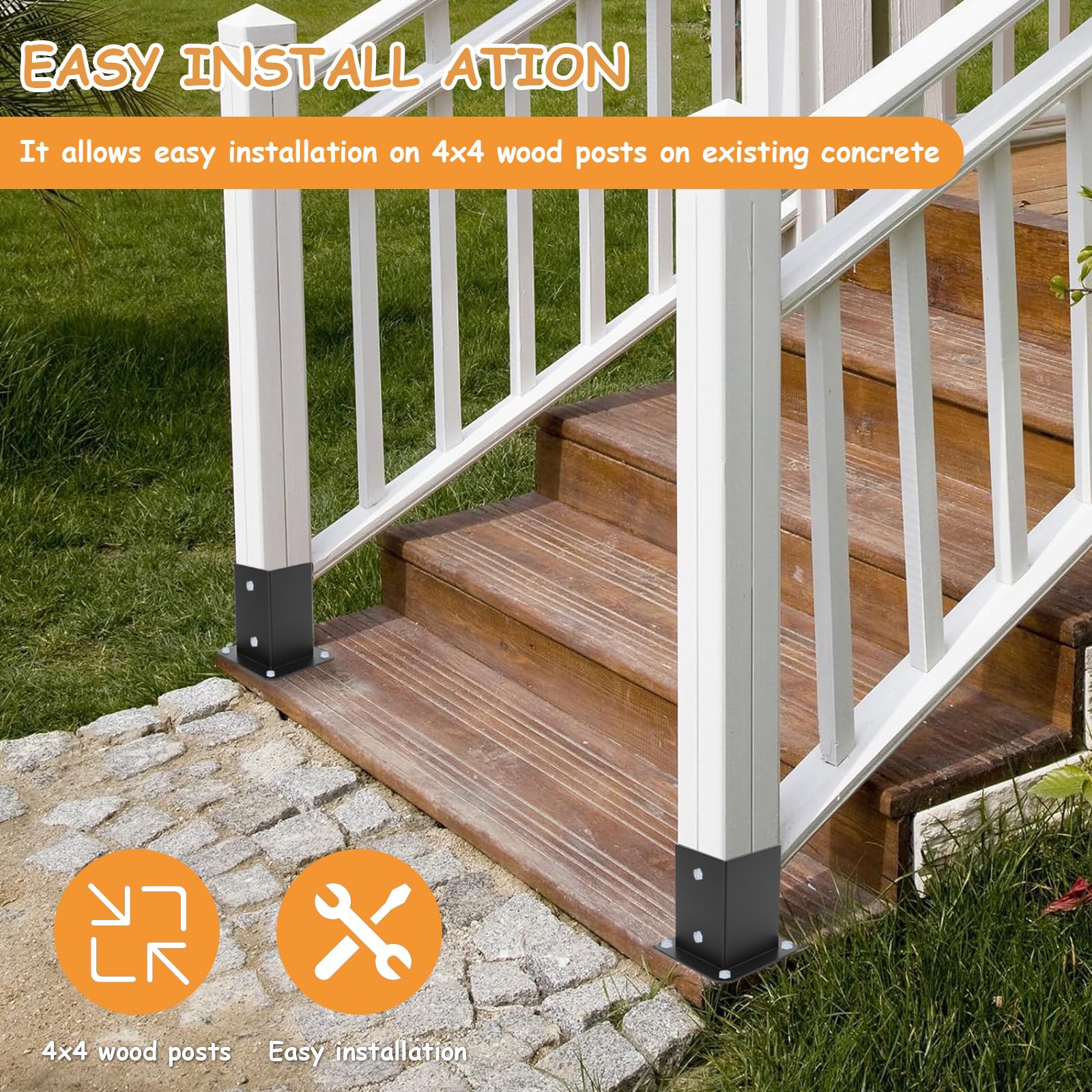McBlast 1 Pièce Support Poteau Bois à Visser 100x100x150 mm | McBlast 1 Pièce Support Poteau Bois à Visser 100x100x150 mm