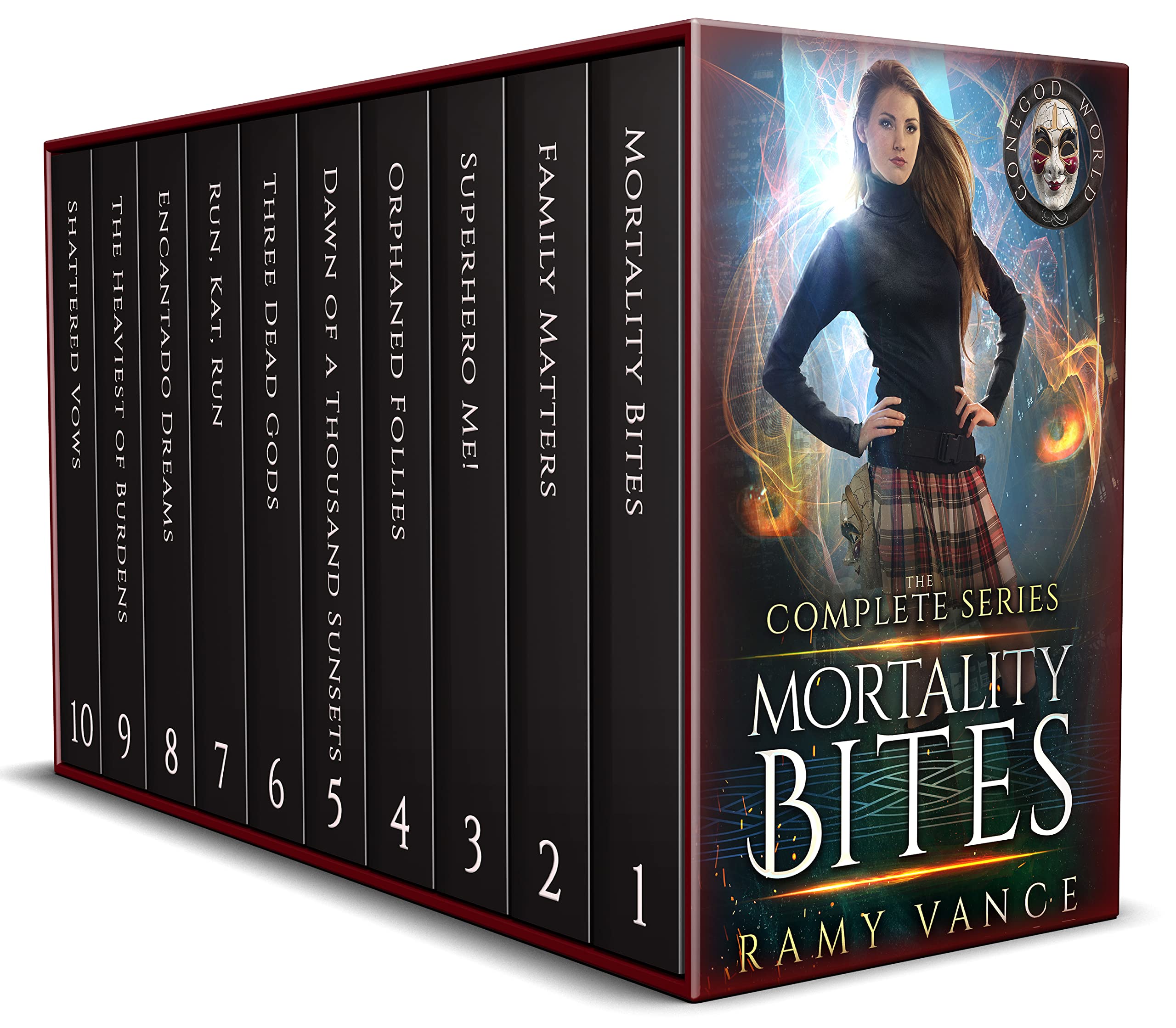 Mortality Bites - The COMPLETE Boxed Set (Books 1 - 10): GoneGod World Origins - Phase 1 - Boxed Set 1