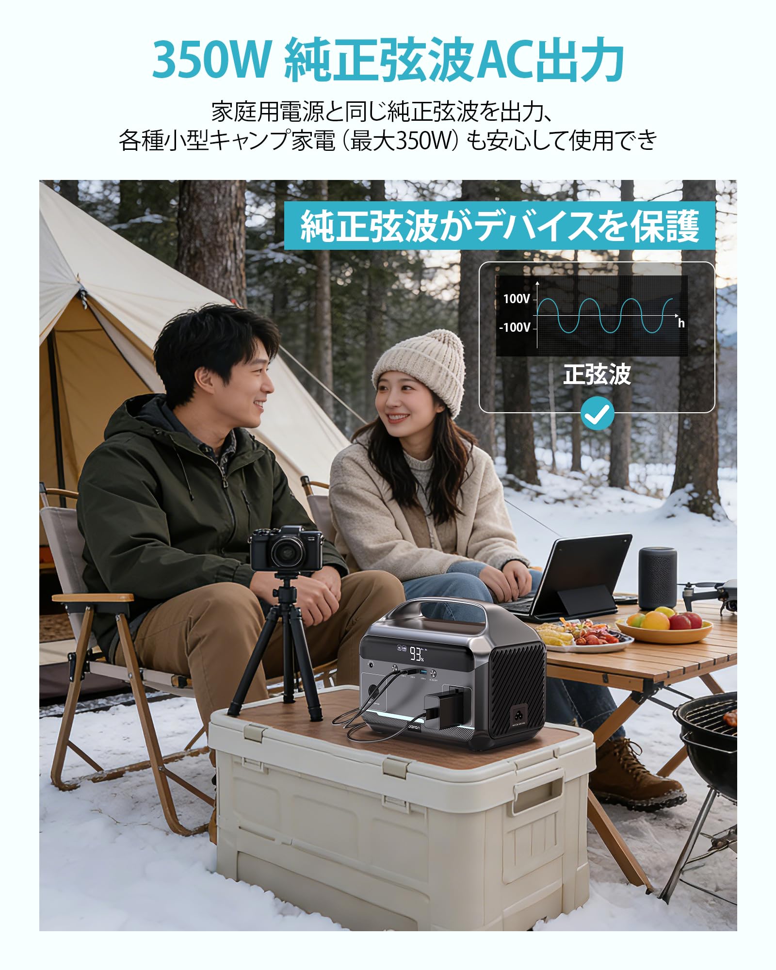 Amazon.co.jp: Daran ポータブル電源 350W / 288Wh バッグ付き ポタ電