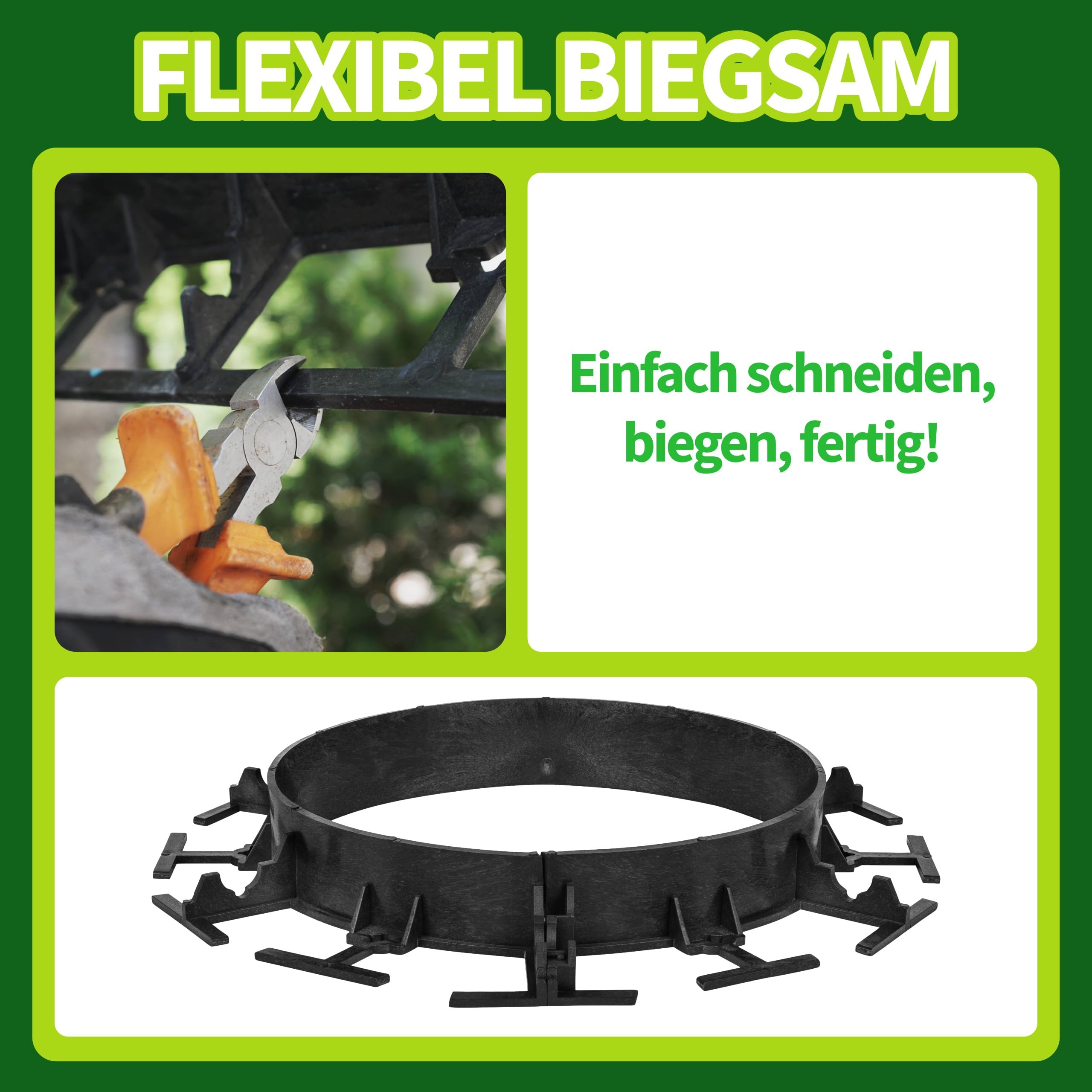 Active Soul - Rasenkanten - 12 Meter - Kunststoff - flexibel - Beeteinfassung inkl. Kunststoff-Nägel - Beetumrandung für Garten - 58mm und 78mm hoch (Höhe 78mm - 12 Meter)