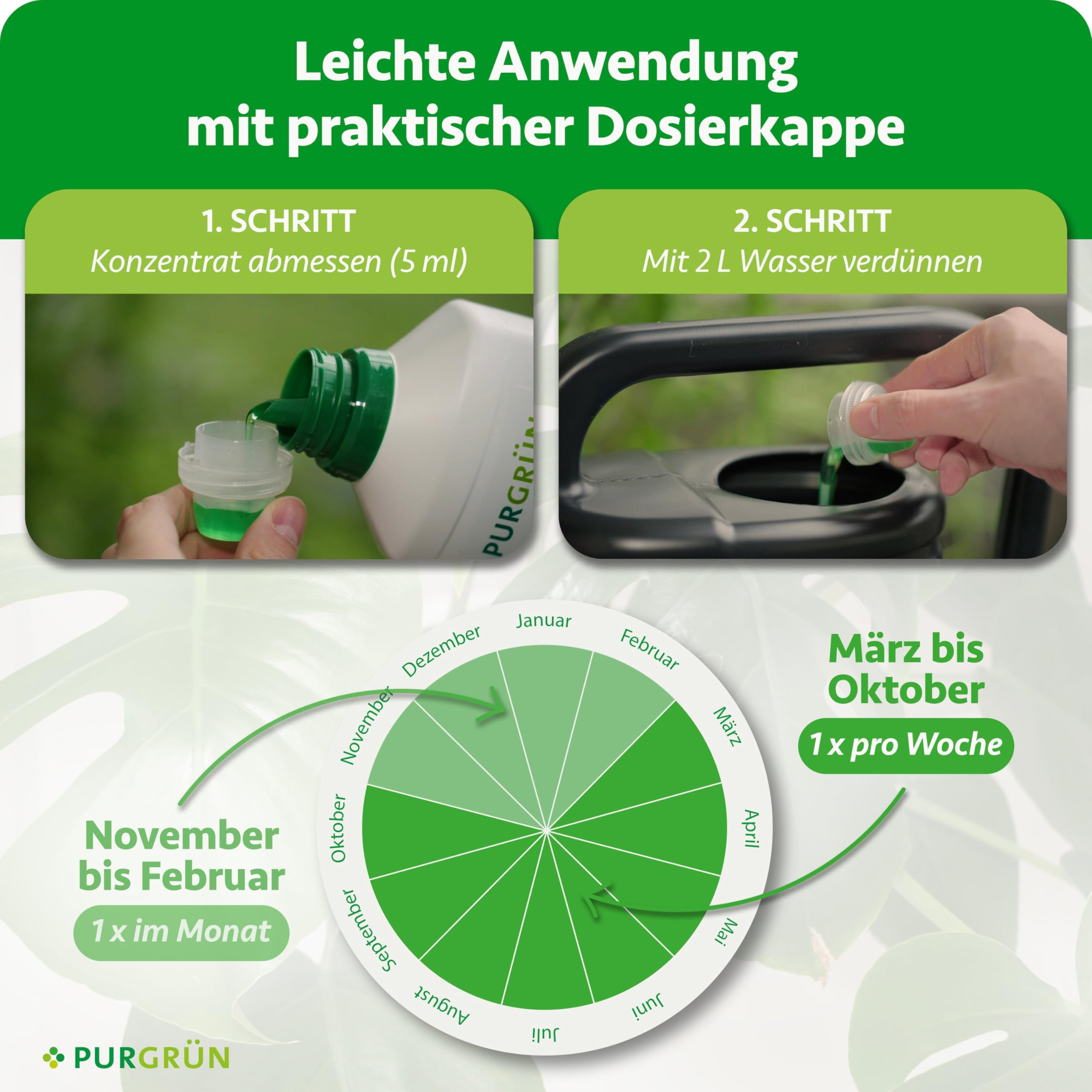 Monstera-Dünger 1 Liter – Schnelles Wachstum dank hohem Stickstoffgehalt – Spurennährstoffe für prächtige Blätter – Konzentrat für ca. 400 Liter Gießwasser – Premium-Flüssigdünger