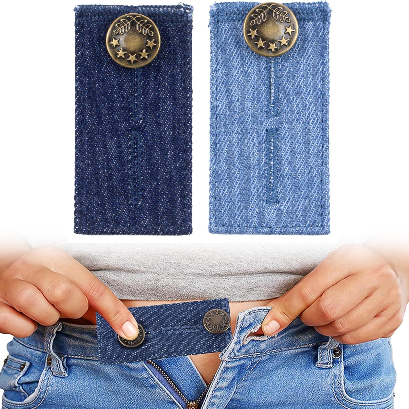Set di 12 prolunghe a bottone, dilatatore per pantaloni, bottoni