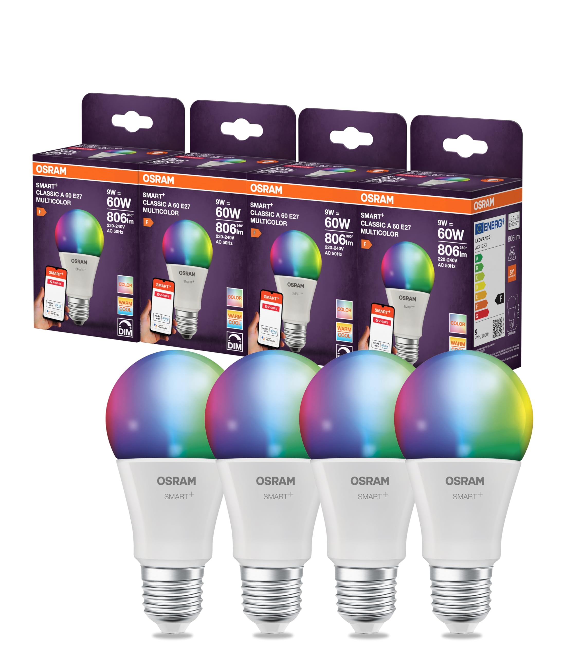 OSRAM Lampadina LED SMART A60 forma E27 9W ZigBee colori RGBW