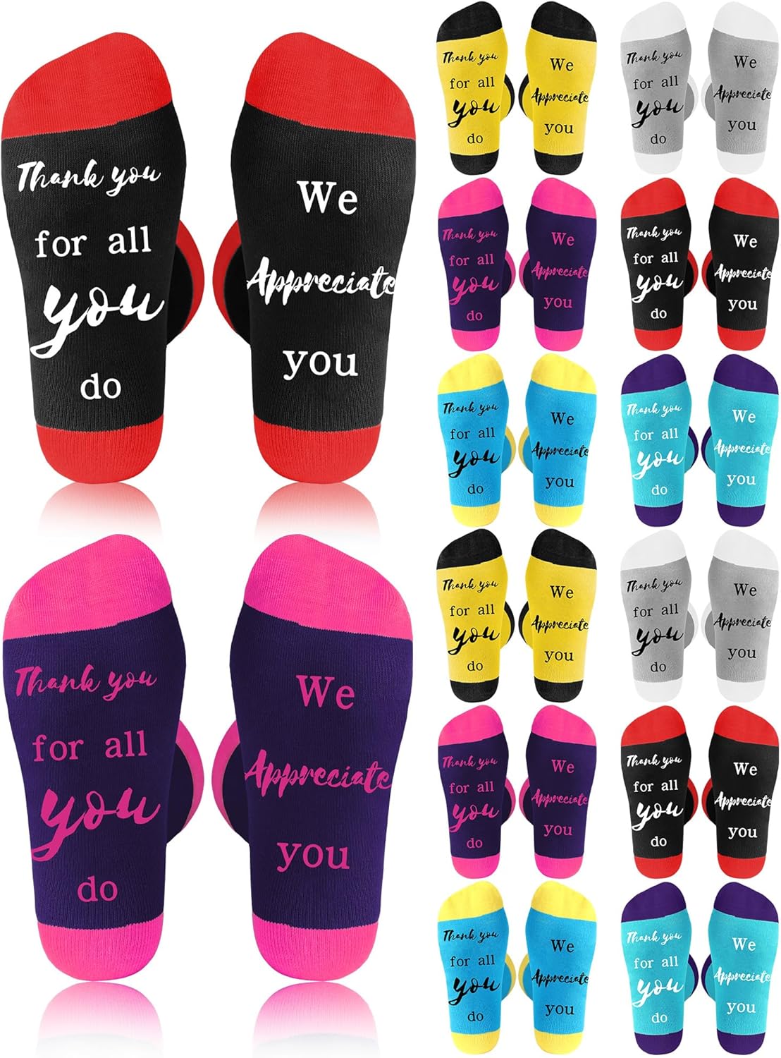 Xtinmee Valentines Day Employee Appreciation Socks Gift Thank You for All You Do Socks Gift for Staff Team Nurse Teacher