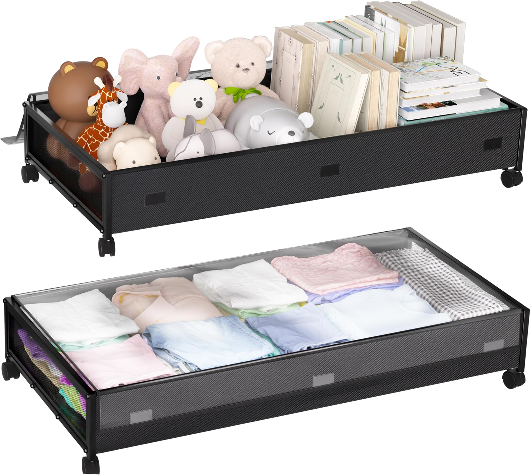 KLUNER Under Bed Storage With Wheels (Set of 2) Large