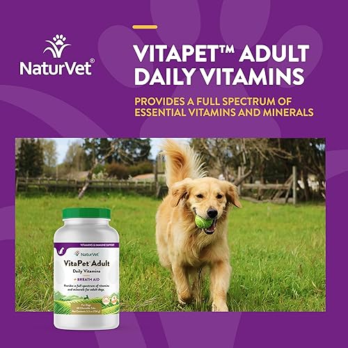 Miniatura 4 de NaturVet VitaPet Vitaminas diarias para perros con ayuda respiratoria  Incluye espectro completo de vitaminas, minerales, ácidos grasos omega-6,