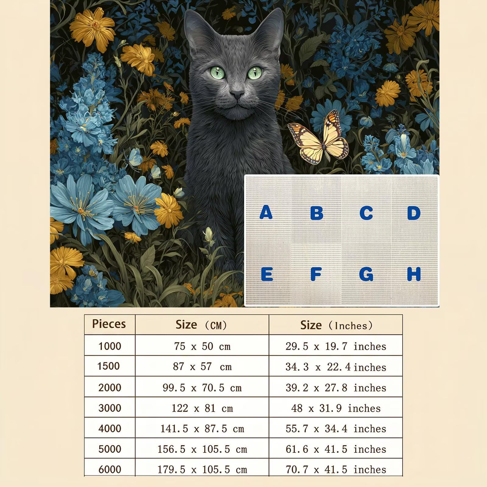 Puzzle 2000 Pezzi Classici, Puzzle gatto fiore-6 99 x 70 cm, Gioco Educativo e Antistress in Legno con Poster Incluso, Ttività DIY per Famiglia, Regalo per Appassionati, Decor Parete Casa, f0-708
