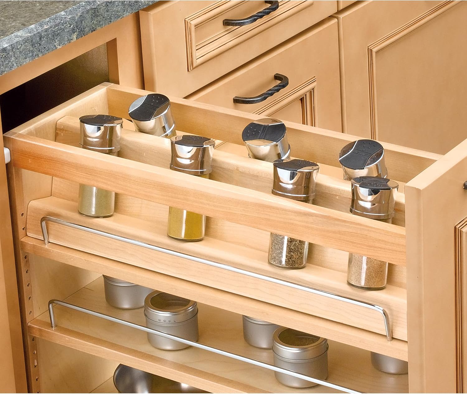 Rev-A-Shelf Wood Spice Insert Accessory for 448 Series Organizer w/Soft-Close