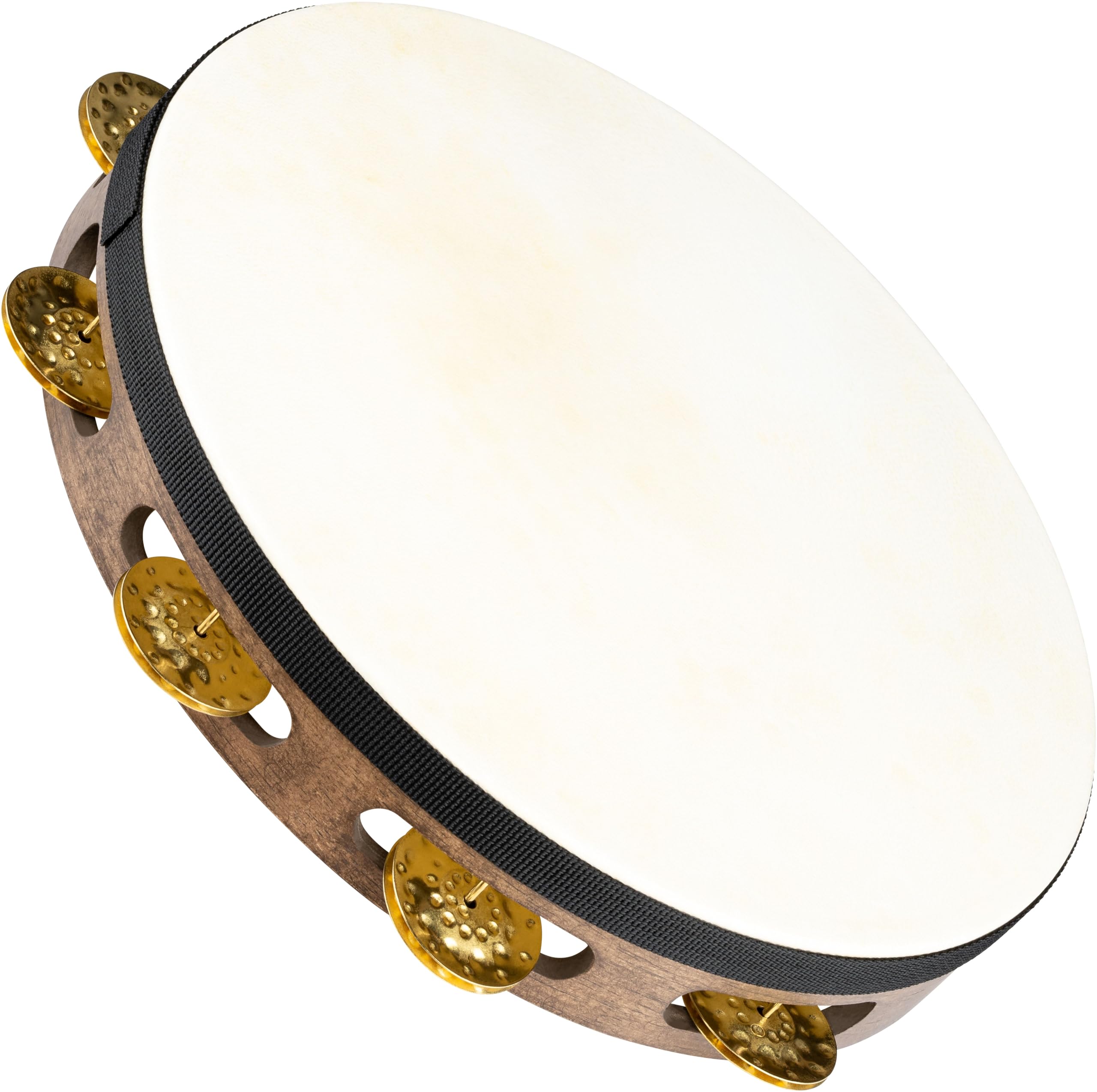 MEINL Percussion Vintage Goat Skin Wood Tambourine - Nogal Marrón, 1 Fila, TAH1V-WB