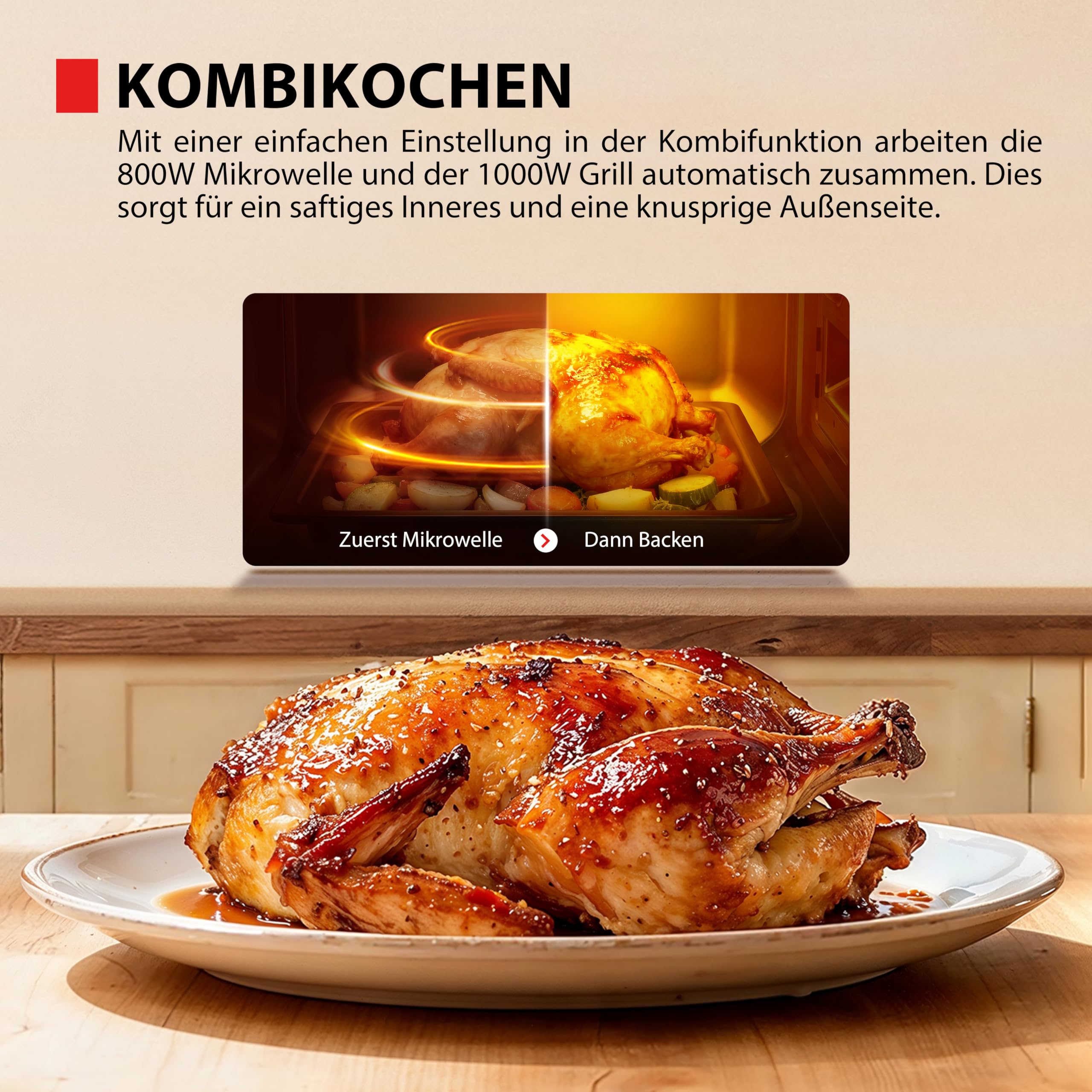 Toshiba Kuchenka mikrofalowa z grillem, 23 litry, 11 poziomów mocy, gotowanie kombinowane, szef kuchni, automatyczne menu, łatwe czyszczenie, timer, kuchenka mikrofalowa 800 W, grill 1000 W, kolor