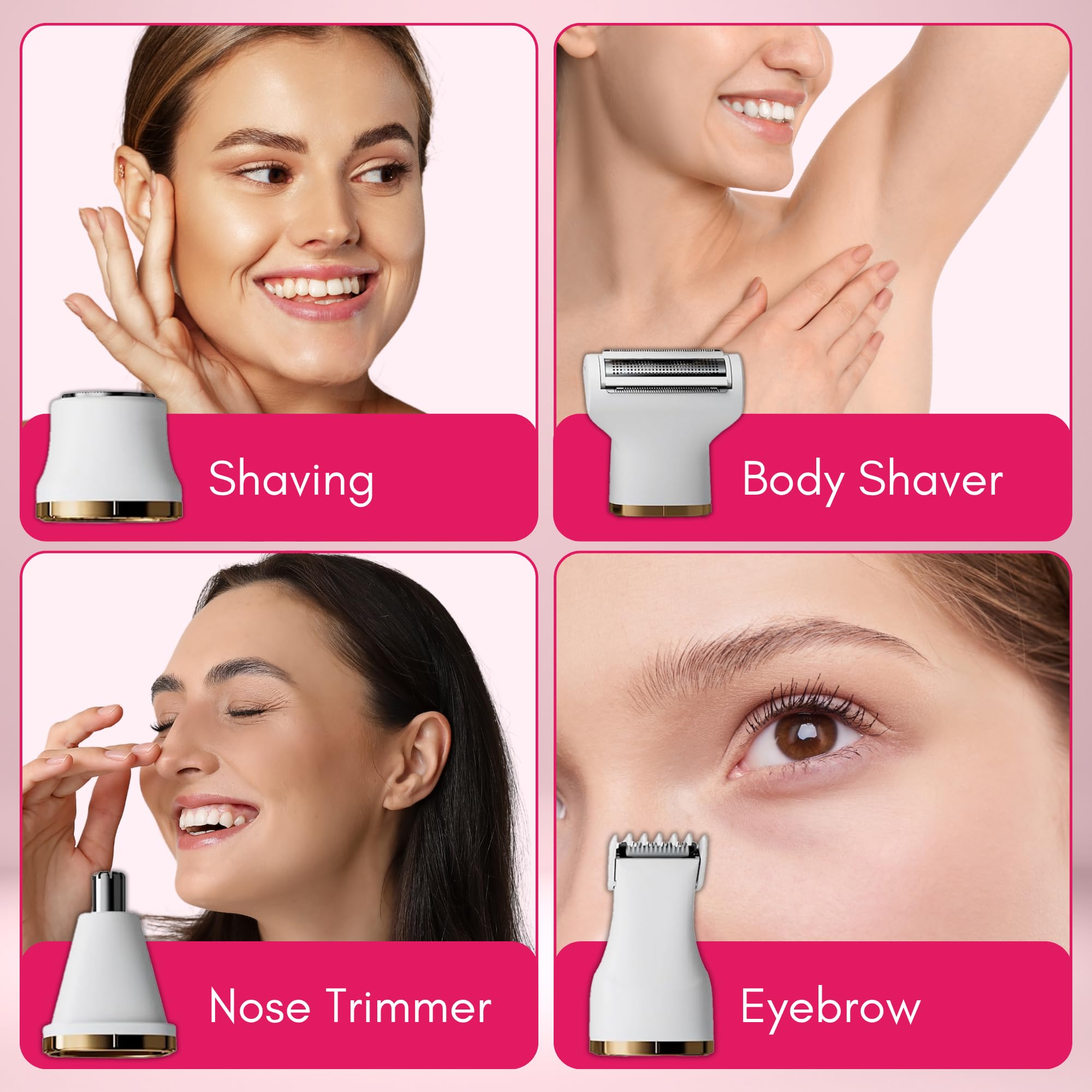 Maquinilla de afeitar eléctrica 5 en 1 con cable USB, excelente eliminación de vello facial, afeitadora corporal húmeda/seca para nariz, cejas, barba, pierna y brazo, IPX7