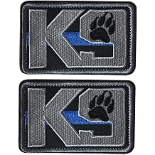 K9 - Parche para perro de pol a de ataque de huesos cruzados, parche de cierre de gancho y bucle para chaleco de animales de servicio K9 l nea azul