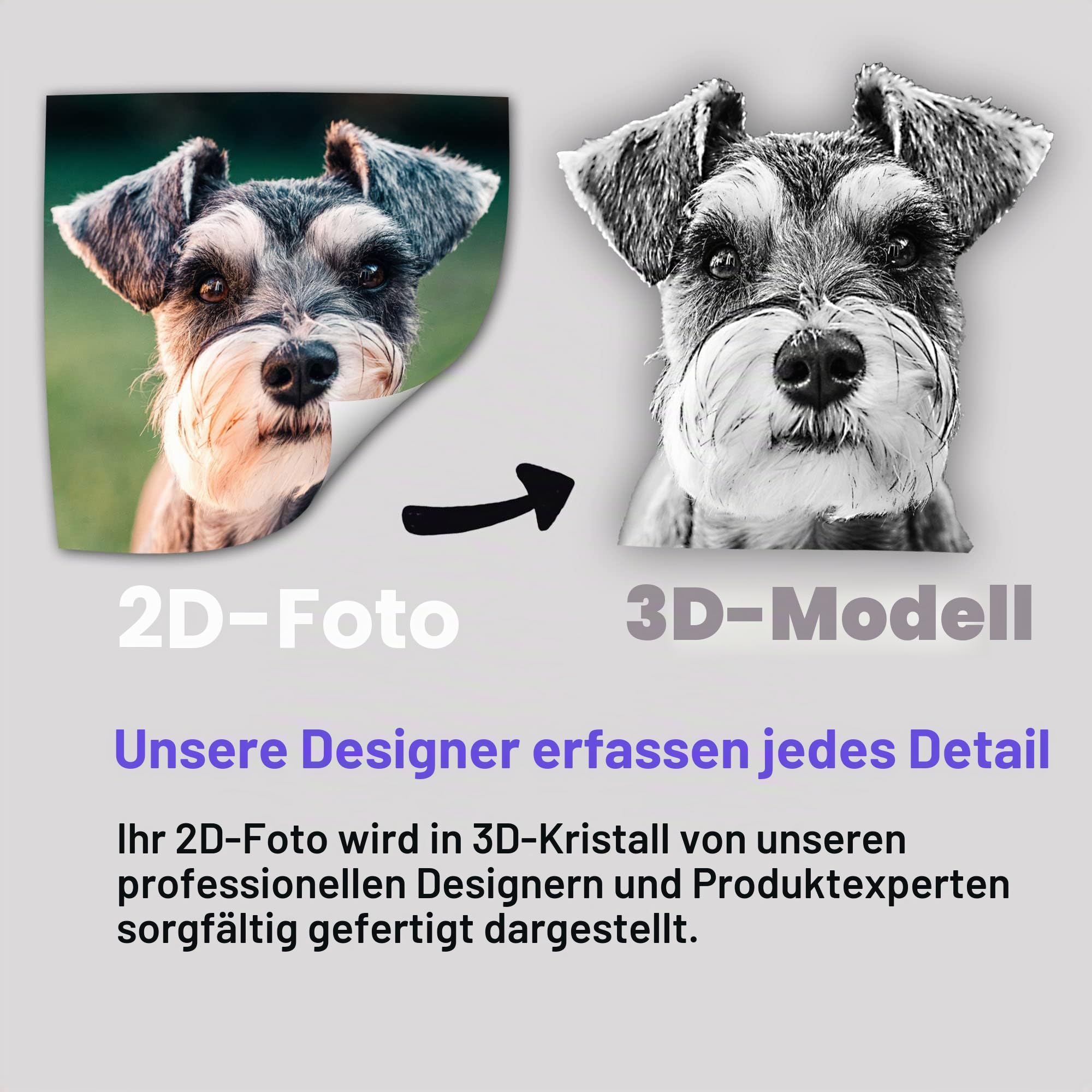 Personalisierte 3D Foto Glas, 3D Glasfoto mit Leuchtsockel, 3D Kristall Foto Glasbilder Fotogeschenke mit Lasergravur, Personalisierte Geschenke für Frauen, Freundin, MäNner, Mama, Papa