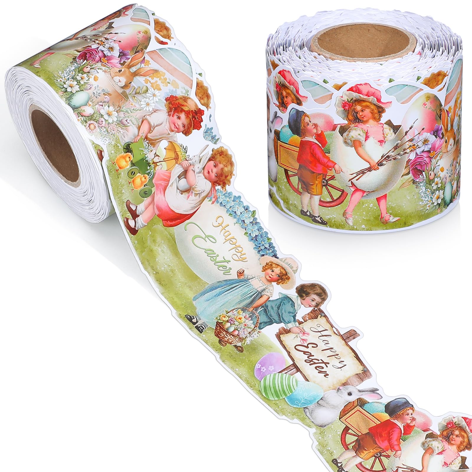 Photo 1 of ***NON-REFUNDABLE PACK OF 3***
68.9 ft Vintage Easter Bulletin Board Border Colorful Easter Egg Rolled Border Trim 