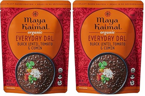 MAYA KAIMAL Organic, Everyday Dal, Tomato & Cumin, Black Lentils,