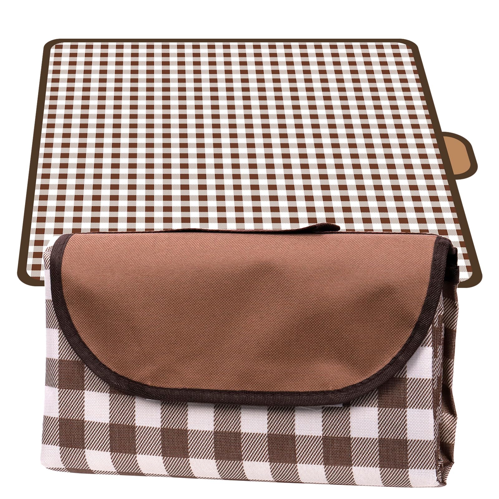 79" x 79" Picnic Blanket Outdoor Picnic Mat Beach Blanket Extra Large Foldable Waterproof Portable Gingham Picnic Blanket Picnic Rug for Hiking, Beach, Camping, Park, BBQ and Music Festivals