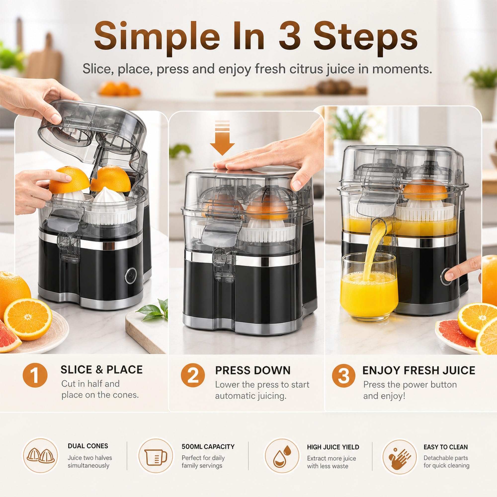 Presse-agrumes électrique 500 ml