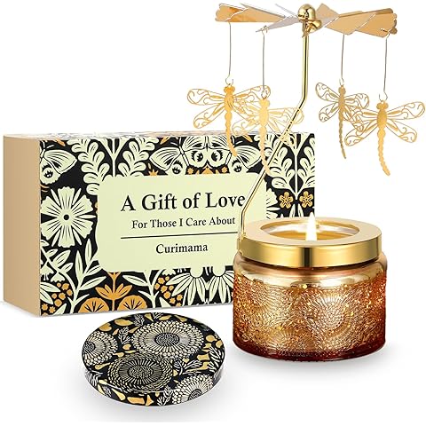 Christmas Gifts for Women, Funny Birthday Gifts for Sister with Gift Box, Funny Candel Presents for Her, Dragonfly Rotating Scented Candles for Mom, Christmas Gift Ideas for Friends
