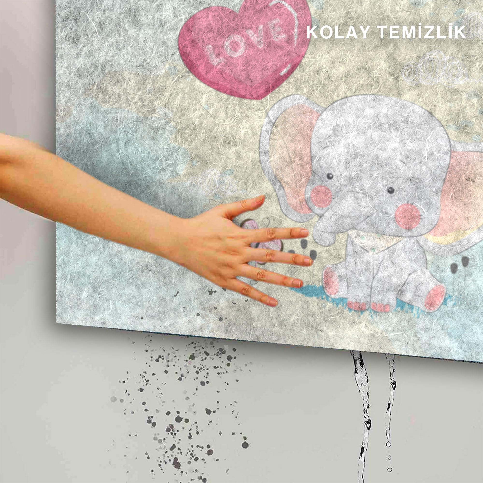 MONNHEIN Kapı Önü Paspası - Modern ve Şık Kapı Paspası | Ev, Ofis ve Dış Mekân Kullanımı İçin (Love Fil)
