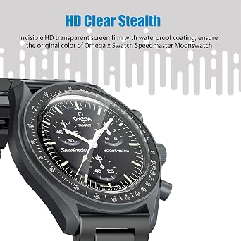 Stanchev Crystal Protector for Moonswatch,Soft TPU Anti-Scratch Screen Protector Compatible with Swatch Omega Moonwatch,HD Clear Screen Protector Cover for Omega x Swatch Moonswatch 5 Pack