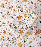 Viviland Floral Twin Sheet Set - 3 Piece Vintage Orange Maple Leaves Patterned Bed Sheets - Soft, Breathable Microfiber Sheets with Deep Pocket, Non-Slip Fitted Sheets & Pillowcases