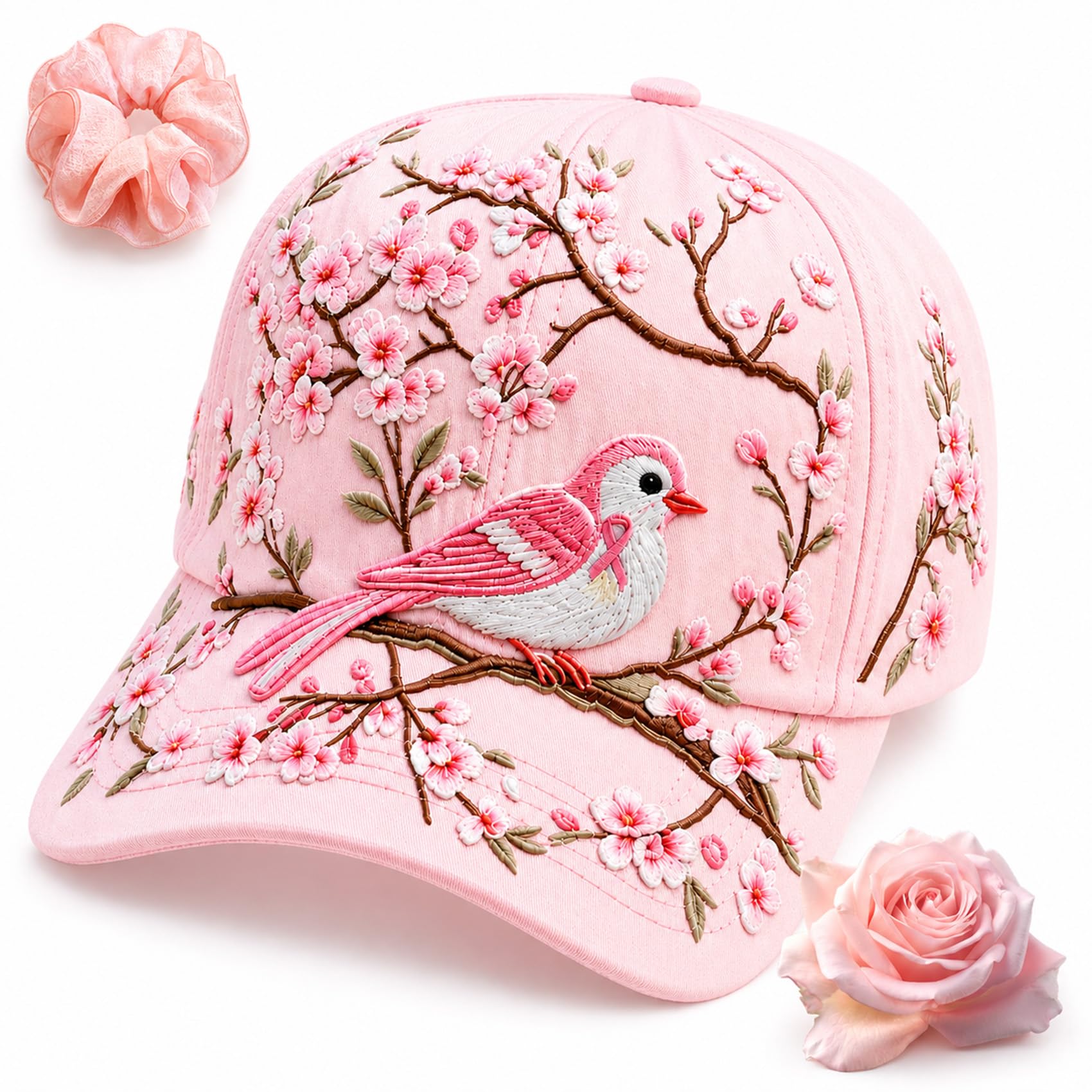 Garden Morning Baseball Cap, Botanical Cottagecore Hat for Women, Adjustable Breathable Garden Sun Cap