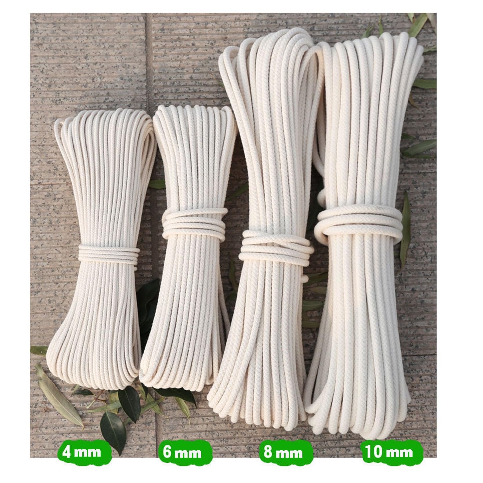 Corda di Macrame Corda di Cotone Filato 8mm~20mm,100m/328 Piedi Beige Macrame Corda Idea per la Casa, Confezione Regalo, Corda per Asta della Bandiera, Uncinetto, Giardinaggio,12 mm-100 m