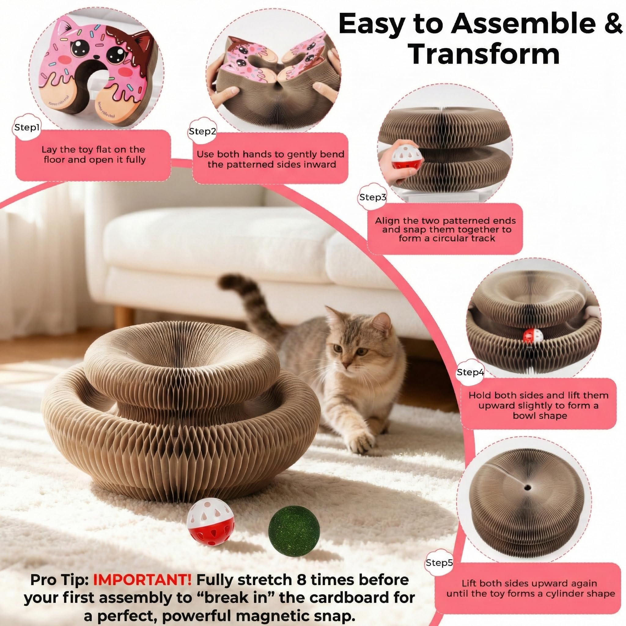 Amazon.com : PawAffinity Magic Organ Cat Scratcher Toy, Large