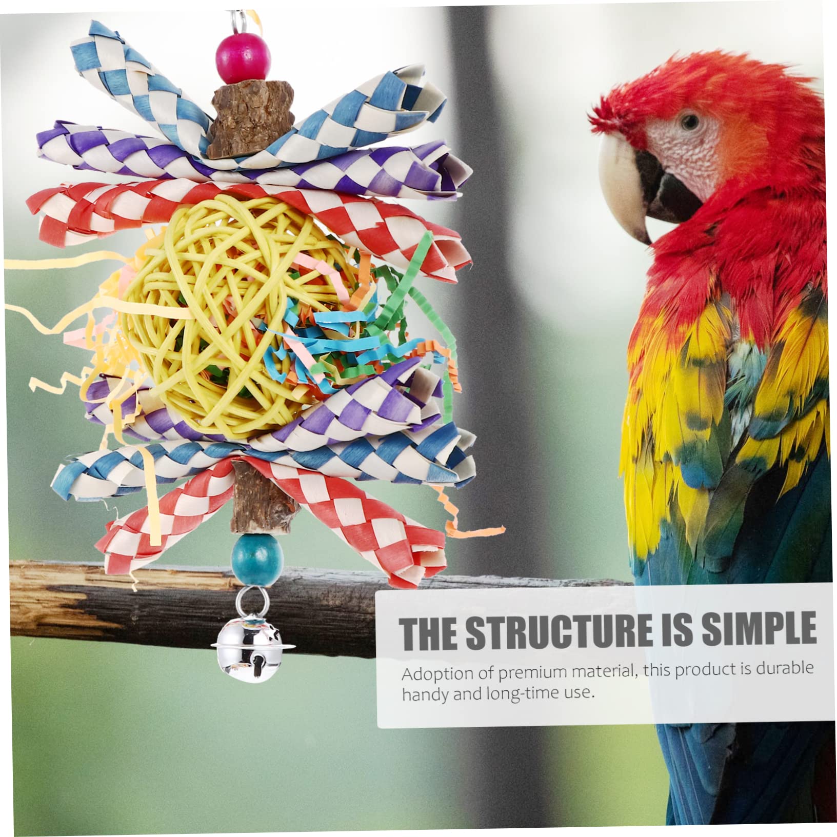 DOITOOL 3pièces Jouet à Mâcher pour Perroquet Jouet pour Oiseaux Accessoire Créatif Et Amusant pour Petits Oiseaux pour Cockatiels Et Perroquets Structure Durable Et Design Attrayant