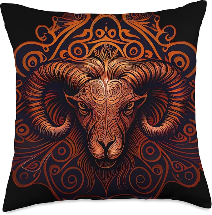 Ram Astrological Sign Aries Western Zodiac Symbol Throw Pillow
