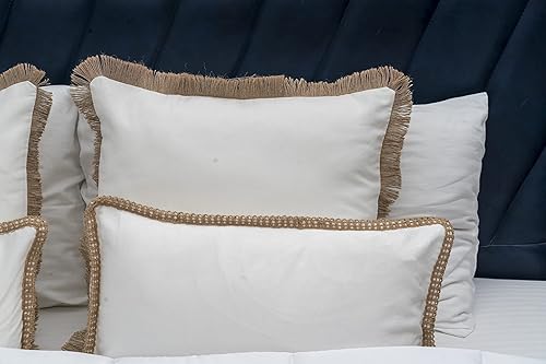 Miniatura 3 de Fundas de almohada 100 % de algodón  Fundas de almohada decorativas para decoración del hogar, sofá, dormitorio, automóvil, sofá, exterior, bordes a