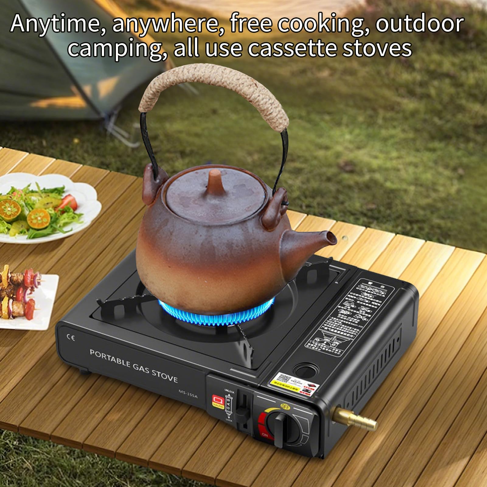 Butanes Réchaud Gaz Camping | Poose à Gaz Portable à Double combustible | Économisez Plaques Gazs Camping Stove | Contrôle chaleur précise respectueuse de l'environnement pour la randonnée, la hayon