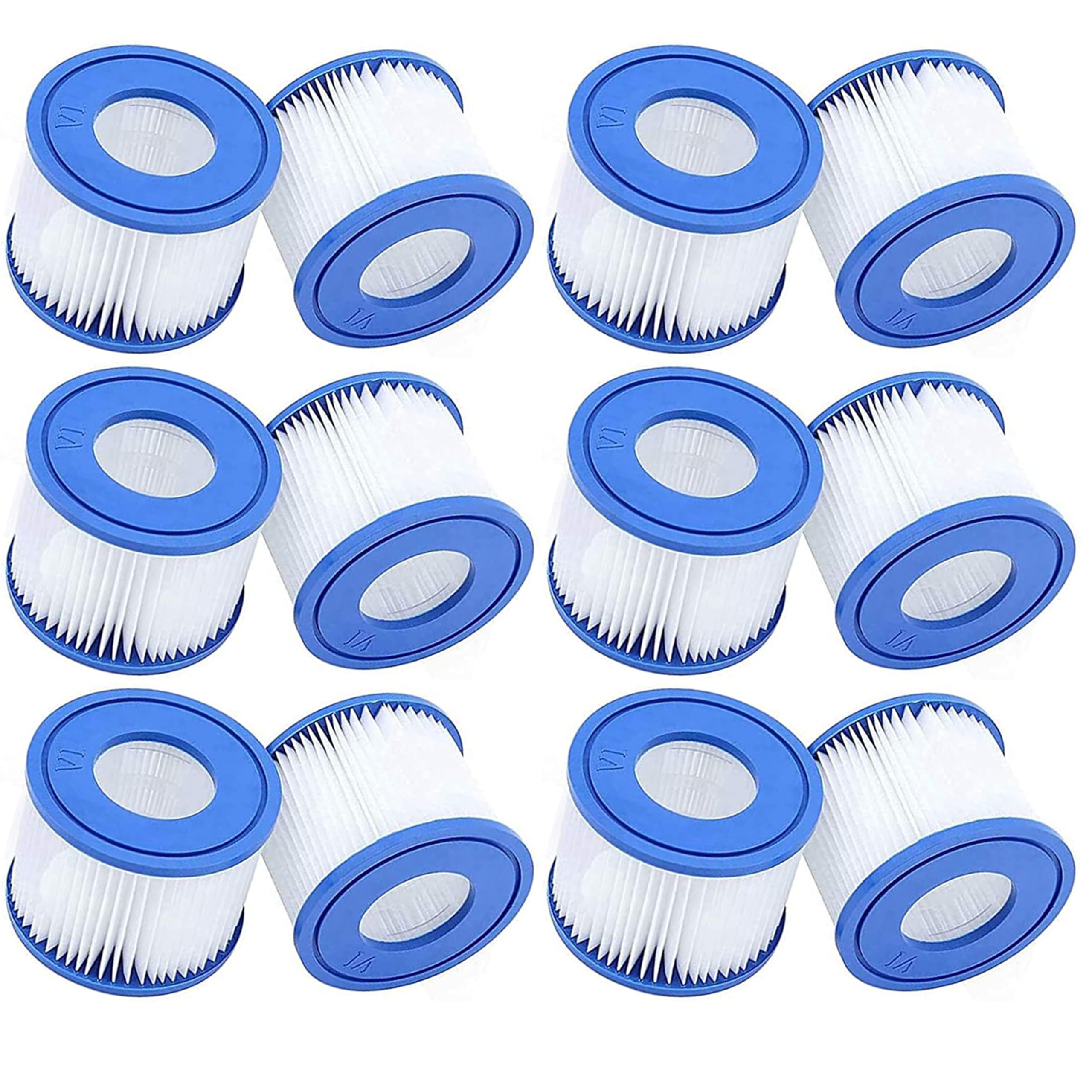 Guijinhao 12pcs Hot Tub Filter Cartridges VI for All Lay Z-Spa Models - Paris Miami Vegas Monaco Palm Spring Cancun Helsinki etc Replacement Cartridge.(C42-12)