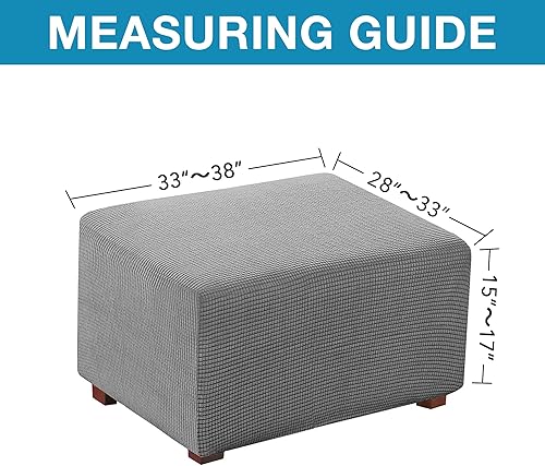 Miniatura 6 de Funda protectora de otomana, elástica, plegable, rectangular, suave, con parte inferior elástica para sala de estar